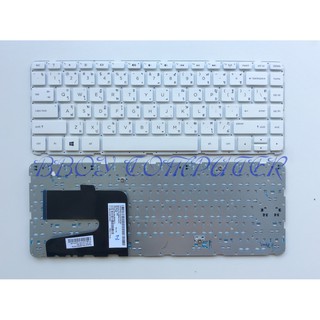 HP Keyboard คีย์บอร์ด HP 14-N 14-D 14-E TH-EN สีขาว