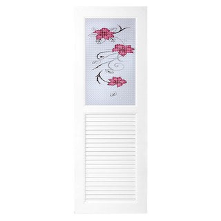 UPVC INTERIOR DOOR ASARA G922 RED FLOWER 70X200CM UPVC ประตู UPVC ASARA G922 ดอกไม้แดง 70x200 ซม. ประตูบานเปิด ประตูและว