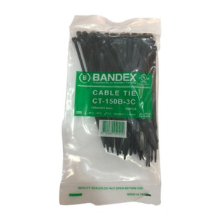 เคเบิ้ลไทร์ Bandex สีดำ Cable Tie ขนาด 6 นิ้ว CT-150B-3C 100 / แพ็ค