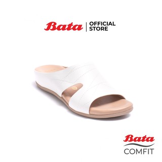 Bata Comfit บาจา คอมฟิต รองเท้าเพื่อสุขภาพ รองแตะส้นหนา 1 นิ้ว พื้นนิ่ม ใส่สสบาย รุ่น Batty สีขาว 6611621