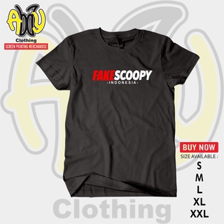 เสื้อยืดแขนสั้น ผ้าฝ้าย พิมพ์ลาย FAKESCOOPY Combed 30s สีดํา และสีขาว ไซซ์ S M L XL XXLสามารถปรับแต่งได้