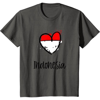 เสื้อยืดผ้าฝ้ายพรีเมี่ยม เสื้อยืดลําลอง แขนสั้น พิมพ์ลายหัวใจ สไตล์อินโดนีเซีย เหมาะกับของขวัญ ผู้หญิง