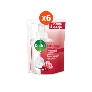 โปรโมชั่น : Dettol เดทตอล โฟมล้างมือเดทตอล โฟมล้างมือ ถุงเติม สูตรโรสแอนด์เชอร์รี่ 200มล.X6
