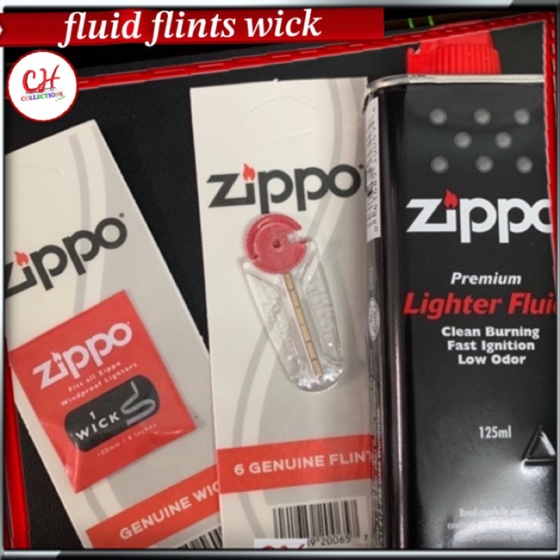 ชุดน้ำมันซิปโป้ถ่านหินไส้ไฟแช็ค-zippo-fluid-flints-wick-ของแท้อเมริกา-ใช้เติมซิปโป้