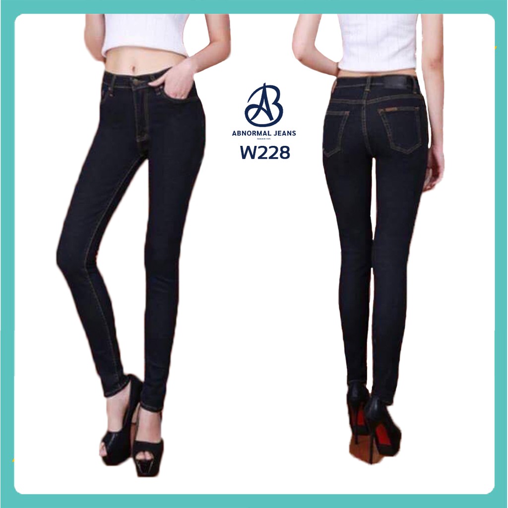 กางเกงยีนส์ยืดเอวสูง-9-ส่วน-abnormal-jeans-w228-ทรงสกินนี่-ผ้ายีนส์ยืด-เก็บทรงสวย-ซิปอย่างดี-thailand-product