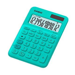 Casio Calculator เครื่องคิดเลข  คาสิโอ รุ่น  MS-20UC-GN แบบสีสัน ขนาดพอเหมาะ 12 หลัก สีเขียว