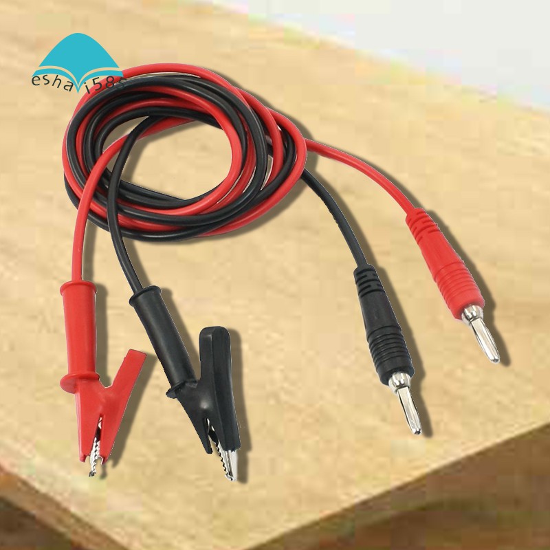 1M Long Alligator Clip to Banana Plug Test Cable Pair for Multimeter ...