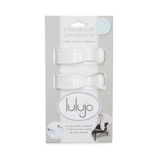 Lulujo คลิปหนีบผ้าคลุมรถเข็น 2-Pack Stroller Clips - White