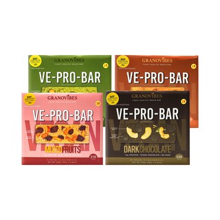 ✔วีโปรบาร์ (VE-PRO-BAR) โปรตีนบาร์จากถั่วเหลือง 1 กล่องบรรจุ 6 บาร์ (เลือกรสในตัวเลือก)