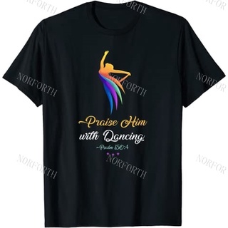 เสื้อยืดโอเวอร์ไซส์เสื้อยืด ผ้าฝ้าย พิมพ์ลาย Praise Him with Dancing - Christian Worship Dancer สไตล์เรโทร สําหรับผู้ชาย