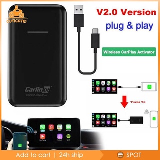 [ Cut1-11-✨พร้อมสต็อก✨-] Carlinkit Carplay 2.0 To Usb เครื่องเล่นคาร์เพลย์แบบไร้สายสําหรับรถยนต์สีดํา