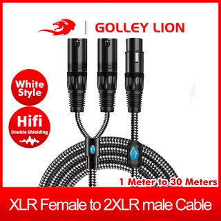 ภาพหน้าปกสินค้าGolley Lion Xlr Female To 2 Xlr Male Balanced Y Splitter สายเคเบิ้ลแยกเสียงสําหรับไมโครโฟนเครื่องขยายเสียงสีขาว
 ที่เกี่ยวข้อง