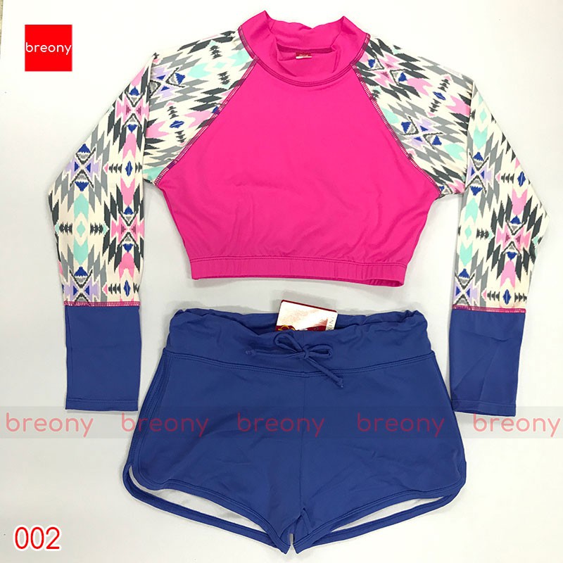 breony-1770-ชุดว่ายน้ำแขนยาว-เสื้อแขนยาวเอวลอย-ขาสั้น