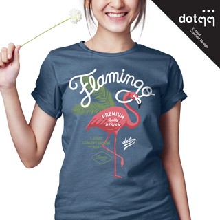 dotdotdot เสื้อยืดผู้หญิง ลาย Flamingo (Blue)