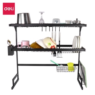 Deli ที่คว่ำจานชั้นวางจาน ชั้นวางจานสแตนเลส 1ชั้น 2ชั้น 62ซม 85ซม Sink Rack