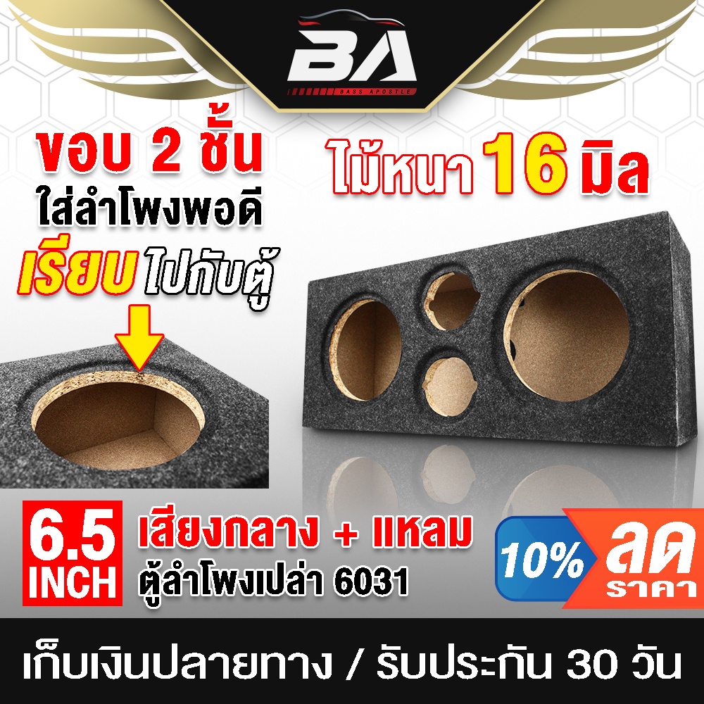 ba-sound-ตู้ลำโพงเปล่า-6-5-นิ้ว-ใหม่-แผงใหม่-หน้าตู้ลำโพง-2-ชั้น-24มม-ba-6231-ตู้ลำโพง-6-5นิ้วคู่-ตู้ใส่ลำโพง6-5นิ้ว