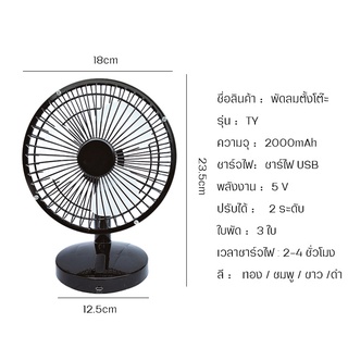 ภาพขนาดย่อของภาพหน้าปกสินค้าพัดลมตั้งโต๊ะศิลปะเหล็ก 6 นิ้ว ชาร์จไฟบ้าน ใช้ไร้สายได้ จากร้าน kayleyluo บน Shopee