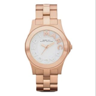 Marc by Marc Jacobs MBM3135 Womens Rivera White Dial Rose Gold Tone Stainless Steel Bracelet Watch