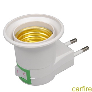 [ff86]Lamp Base E27 LED Light Male Socket to EU Type Plug Adapter Converter for Bulb Holder with ON/OFF Button
