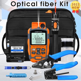 Fiber optic tool kit COMPTYCO ชุดเครื่องมือไฟเบอร์ออปติก AUA-M7 เครื่องวัดพลังงานแสงแบตเตอรี่แห้ง -70+ ~ 10dbm เครื่องตัดไฟเบอร์ออปติคอล