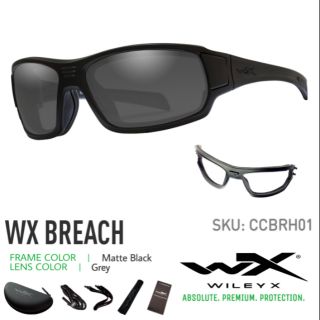 แว่นตา WileyX รุ่น BREACH แท้ รุ่นที่มีช่องระบายอากาศที่สามารถเปิดปิดได้ พร้อมโฟมกันลมที่สามารถถอดได้ รับประกัน 1ปี