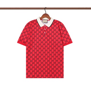 เสื้อโปโลแขนสั้น ผ้าฝ้าย พิมพ์ลาย แฟชั่นฤดูร้อน สําหรับผู้ชาย และผู้หญิง