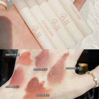 HERORANGE หลอดนมขนาดเล็กเกาลัด Lip Mud Matte Velvet Matte Lipstick