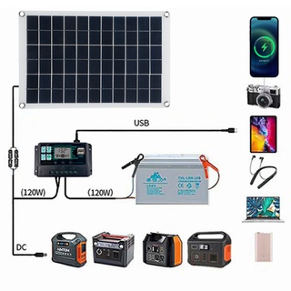 ภาพขนาดย่อของภาพหน้าปกสินค้า100W Solar Panel แผงพลังงานแสงอาทิตย์ + 10-100Aตัวควบคุมแอลซีดีชุดหรือรถตู้คาราวานเรือRVรถ/แคมป์/กลางแจ้งกิจกรรมChargerตัวหนีบปากจระเข้ จากร้าน hulunbeier.th บน Shopee ภาพที่ 5