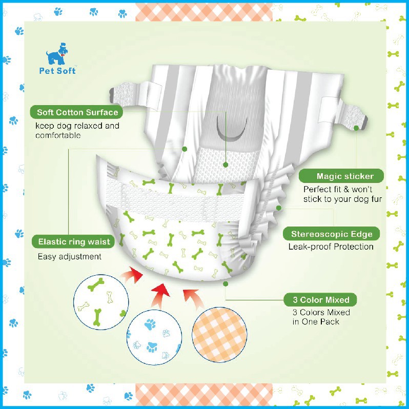 ภาพหน้าปกสินค้าผ้าอ้อมสุนัข 3ลายในห่อเดียว ซึมซับดีมากตลอดคืน เพศเมีย Petsoft แพมเพิสสุนัข และแพมเพิสแมวเกรดA สวมง่าย แนบเนื้อ สบายตัว จากร้าน onede_petshop บน Shopee