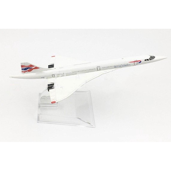 โมเดลเครื่องบิน-พร้อมส่งจากไทย-บริตติช-แอร์เวย์-british-airways-concorde-ขนาด-16cm-มีขาตั้งโชว์