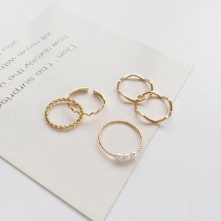 ภาพหน้าปกสินค้าJN🌺 5 ชิ้น/ชุด จำนวน   แหวนแฟชั่น แบบโลหะผสม สไตล์เกาหลี สําหรั บ ผู้ หญิง ที่เกี่ยวข้อง