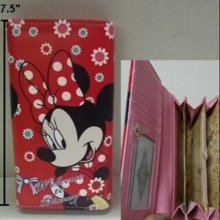 กระเป๋าสตางค์หนัง Minnie mouse มินนี่เม้าส์ ขนาด 7.5x3.5 นิ้ว