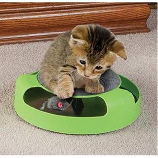 #P038 ของเล่นแมวไล่จับหนู เกมส์แมวจับหนู Catch the Mouse motion cat toy (สีเขียว)