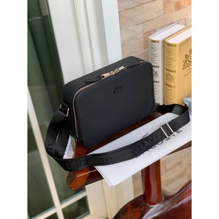 Men's chantaco matte stitched leather zippered crossbody bag hot sale