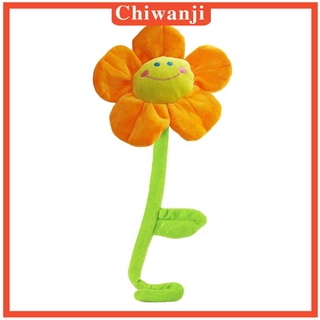 [Chiwanji] หัวเข็มขัดผ้าม่าน รูปดอกเดซี่ยิ้ม งอได้ สีม่วง ขนาด 45 ซม.