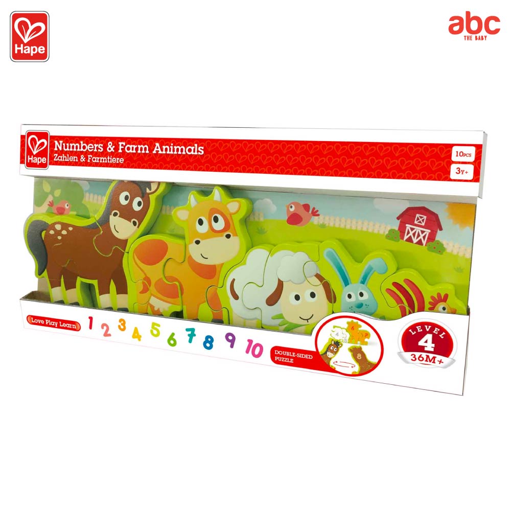 hape-ของเล่นไม้-ปริศนา-ขบวนสัตว์ในฟาร์มและตัวเลข-numbers-amp-farm-animals-ของเล่นเสริมพัฒนาการ-3-ขวบ-ขึ้นไป