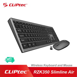 [ส่งฟรีไม่ต้องใช้โค้ด] CLiPtec RZK350 Ultra Slim Wireless ชุดเมาส์คีย์บอร์ด แบบไร้สาย บลูทูธ ชุดแป้นพิมพ์ แบบใส่ถ่าน AA