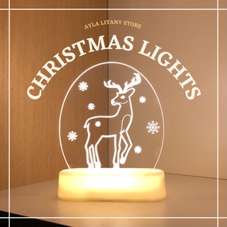 โคมไฟอะคริลิคใส โคมไฟคริสต์มาส โคมไฟตั้งโต๊ะ CHRISTMAS LIGHT | AYLA.LITANY