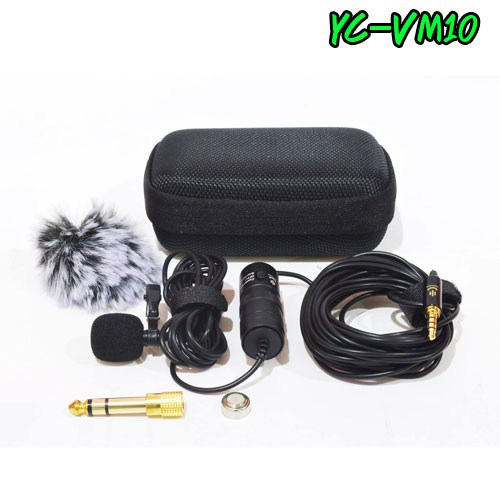 yc-vm10-clip-on-microphone-3-5mm-ไมค์หนีบเสื้อ-ไลฟ์สด-คาราโอเกะ-วีดีโอคอนเฟอร์เร้นซ์