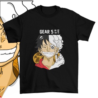 เสื้อยืดผู้ชาย เสื้อเชิ้ต One Piece Luffy Gear 5 | พระอาทิตย์ตก Nika S-5XL