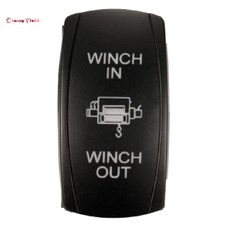 7Pin Laser Momentary Rocker Switch Winch In Winch Out 12V ON-OFF-ON LED Light red