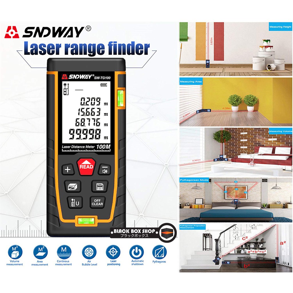 sndway-laser-distance-meter-เลเซอร์วัดระยะ-50-100-เมตร-handheld-rangefinder-ฟรีแบตพร้อมใช้-เป้าเลเซอร์วัดระยะ-ราคา200บาท