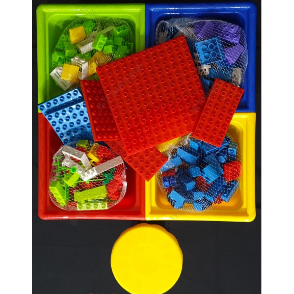 ชุดตัวต่อเลโก้-248ชิ้น-พร้อมโต๊ะและเก้าอี้-เสริมพัฒนาการเด็ก-happy-chi-block-table