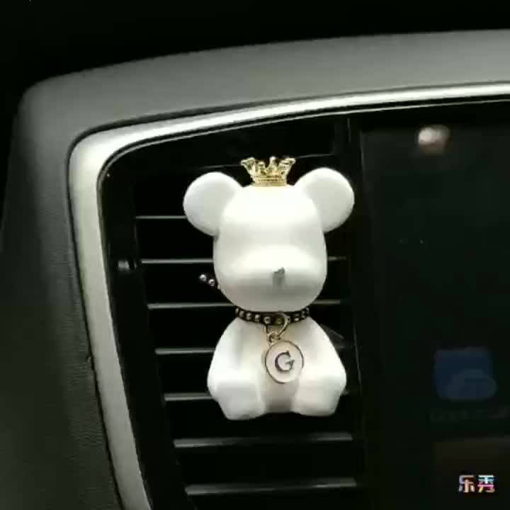 ตัวอักษรที่กําหนดเอง-ตกแต่งช่องแอร์รถยนต์-น้ําหอมรถยนต์-ตุ๊กตาหมีน่ารัก-ตกแต่งภายในรถ