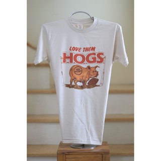 เสื้อยืดวินเทจ ลาย HOGS -Sport-T Vintage Sine 1970-ผ้า 50/50 Label #USA