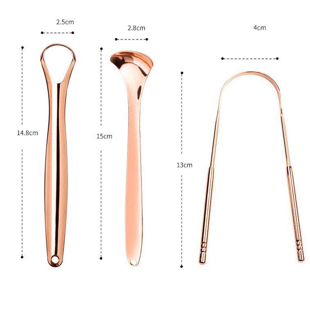 อุปกรณ์ขูดลิ้น-ทองแดง-กันลื่น-สําหรับดูแลช่องปาก-และลิ้น