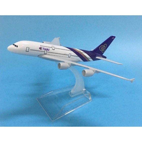 โมเดลเครื่องบิน-พร้อมส่งจากไทย-thai-airways-airbus-a380-ขนาด-16cm-มีขาตั้งโชว์-ของขวัญ