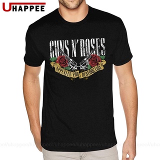 เสื้อยืดคอกลม แขนสั้น ผ้าฝ้าย ลาย Guns N Roses สีขาว สีดํา สําหรับผู้ชาย DF12HJ49084