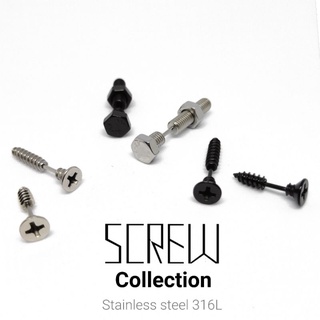 SCREW จิวเนื้อสแตนเลส stainless 316L