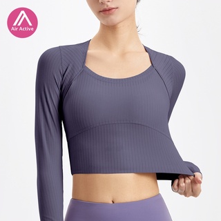 Air Active เสื้อครอปท็อปแขนยาว ระบายอากาศได้ดี แบบแห้งเร็ว สําหรับเล่นโยคะ TX41 LW